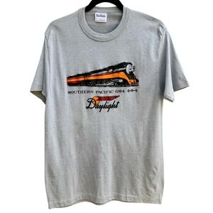 Vintage Tee Jays Southern Pacific GS4 4-8-4 Daylight Train Shirt L Americana USA